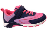 Harrison Nifty Kids Girls Adjustable Strap Athletic Shoes Navy Lilac