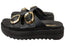 Pegada Ophelia Womens Comfort Brazilian Platform Leather Slide Sandals
