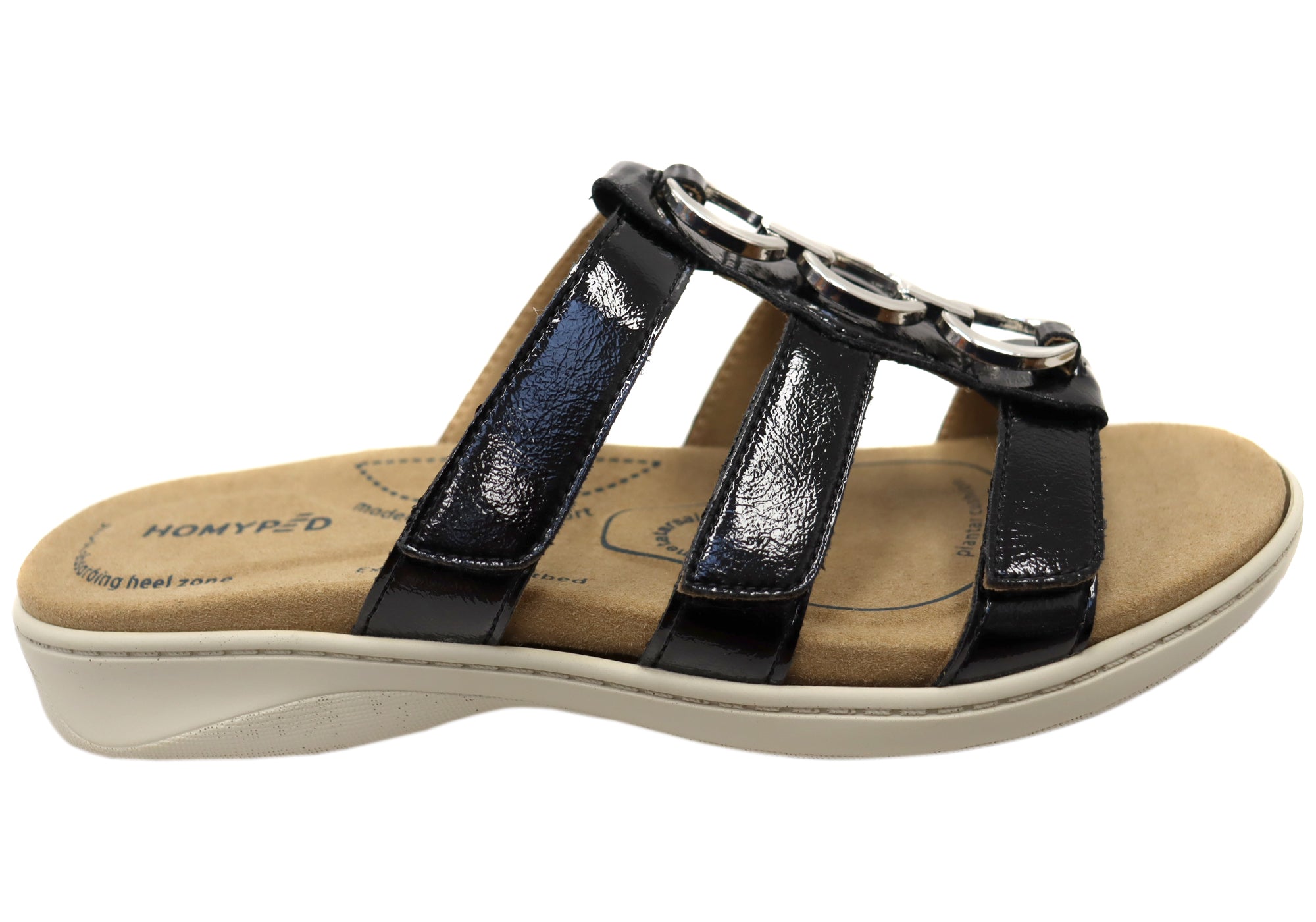 Black Patent Silver