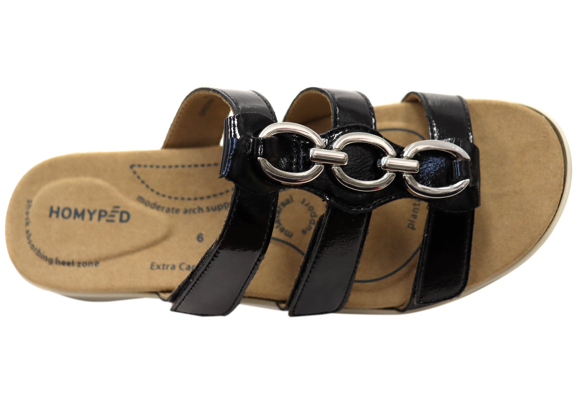 Black Patent Silver