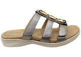 Homyped Womens Dream Triple Slide Wide Width Comfort Slides Sandals