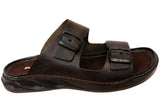 Pegada Ashton Mens Comfortable Leather Slide Sandals Made In Brazil