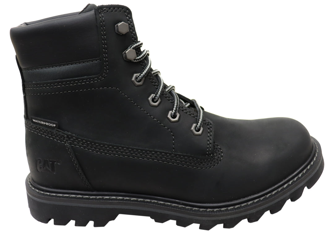 Caterpillar Mens Comfortable Leather Deplete Waterproof Boots Brand