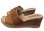 Pegada Lysandra Womens Comfort Brazilian Wedge Leather Slide Sandals