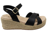 Softli Cascade Womens Comfortable Footbed Espadrille Wedge Sandals