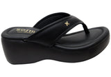 Softli Vaniya Womens Brazilian Comfort Footbed Platform Thongs Sandals