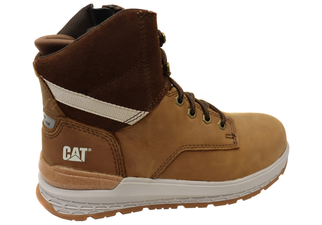 Caterpillar Mens Leather Impact Zip Carbon Composite Toe Work Boots Brand House Direct