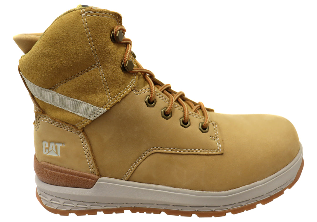 Caterpillar Mens Leather Impact Zip Carbon Composite Toe Work Boots Brand House Direct