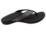 Axign Womens Comfortable Premium Bling Orthotic Thongs Sandals