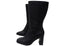 Hush Puppies Patron Womens Leather Heeled Mid Calf Black Boots