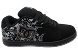 DC Shoes Mens Gaveler Comfortable Leather Lace Up Shoes Black Dk Grey