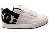 DC Shoes Mens Court Graffik Leather Lace Up Shoes White Black Black