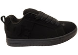 DC Shoes Mens Court Graffik Leather Lace Up Shoes Black Black Black