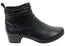 Caprice Donna Womens Extra Wide Fit Comfortable Leather Ankle Boots