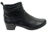 Caprice Donna Womens Extra Wide Fit Comfortable Leather Ankle Boots