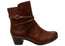 Caprice Eslee Womens Wide Fit Comfortable Leather Ankle Boots