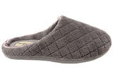 Dearfoams Womens Leslie Quilted Terry Clog Wide Fit Indoor Slippers
