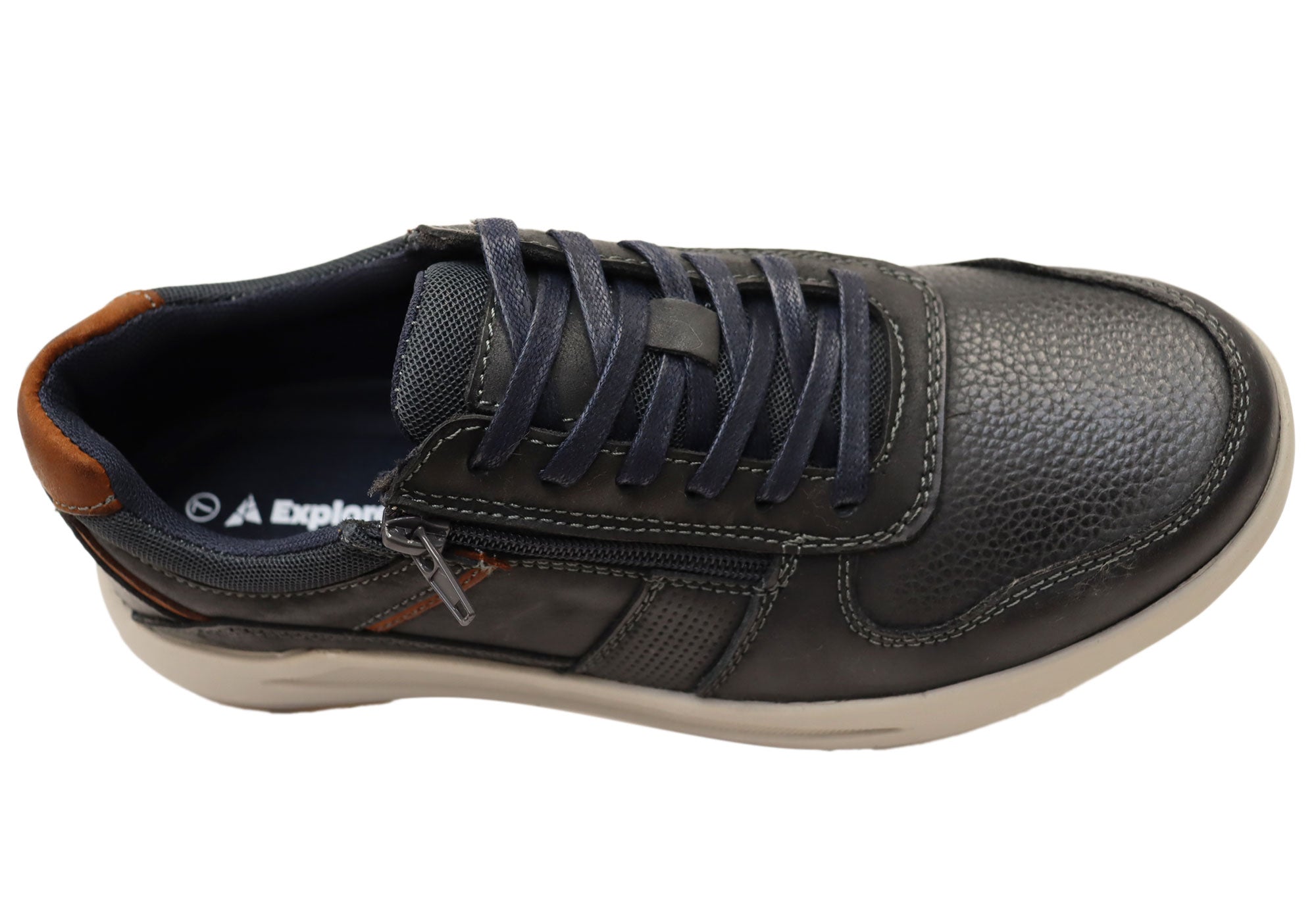 Explorer Mark Mens Comfortable Leather Lace Up Casual Shoes