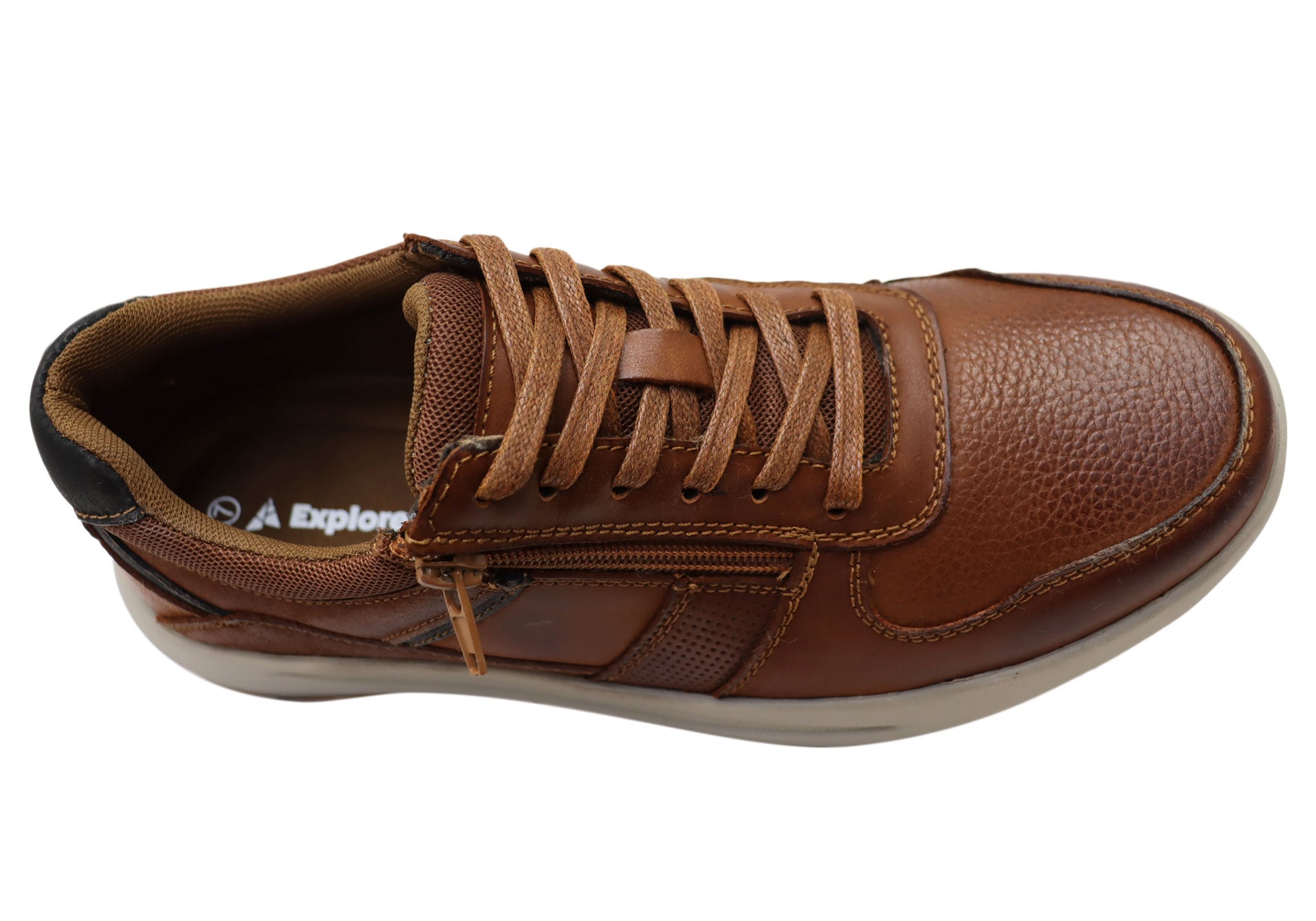 Explorer Mark Mens Comfortable Leather Lace Up Casual Shoes