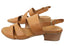 Orizonte Solectra Womens Comfortable European Leather Low Heel Sandals
