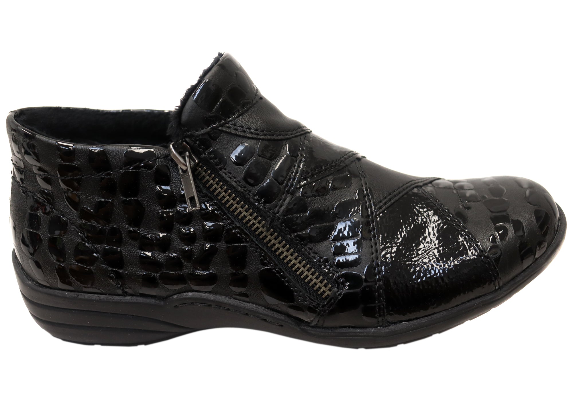 Black Leather Black Patent