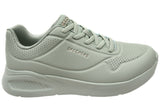 Skechers Womens Uno Lite Lite Work Comfortable Slip On Shoes Sage