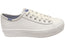 Keds Womens Triple Kick Leather White Comfortable Platform Sneakers
