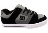DC Shoes Mens Pure Comfortable Leather Lace Up Shoes Grey Black