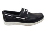 ECCO Mens Comfortable Leather S Lite Moc Boat Shoes