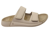 ECCO 2nd Cozmo Womens Comfortable Leather 2 Strap Slide Sandals