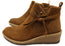 Born Vaughn Womens Comfortable Suede Leather Wedge Ankle Boots