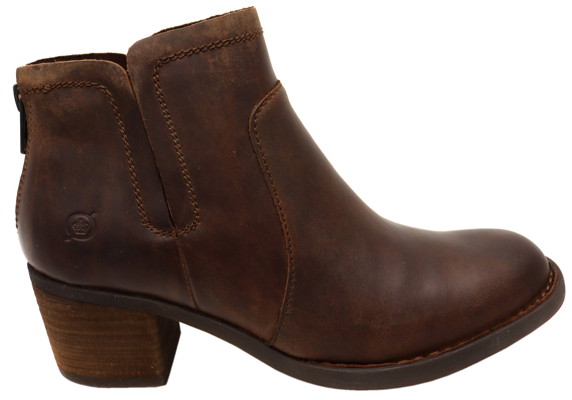 Born Reece Womens Comfortable Leather Mid Heel Ankle Boots