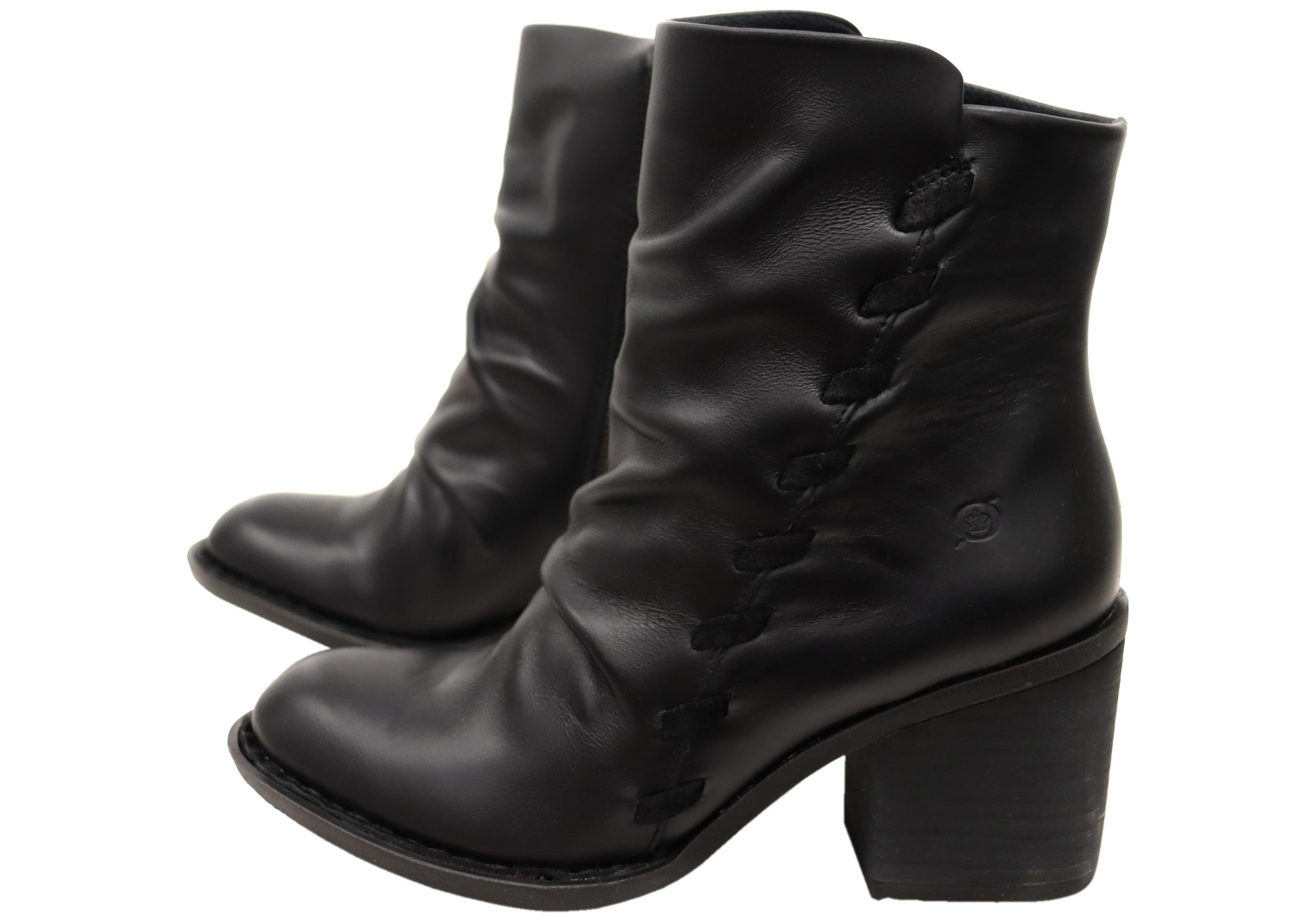 Born Toni Womens Comfortable Leather Mid Heel Ankle Boots
