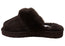Grosby Morgan Womens Comfortable Open Back Slip On Indoor Slippers
