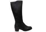 Caprice Bexarnir Womens Wide Fit Leather Mid Heel Knee High Boots