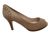 Zensu Toki Womens Leather Peep Toe Heels