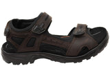 ECCO Mens Offroad Comfortable Leather Adjustable Sandals
