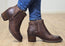 Born Reece Womens Comfortable Leather Mid Heel Ankle Boots