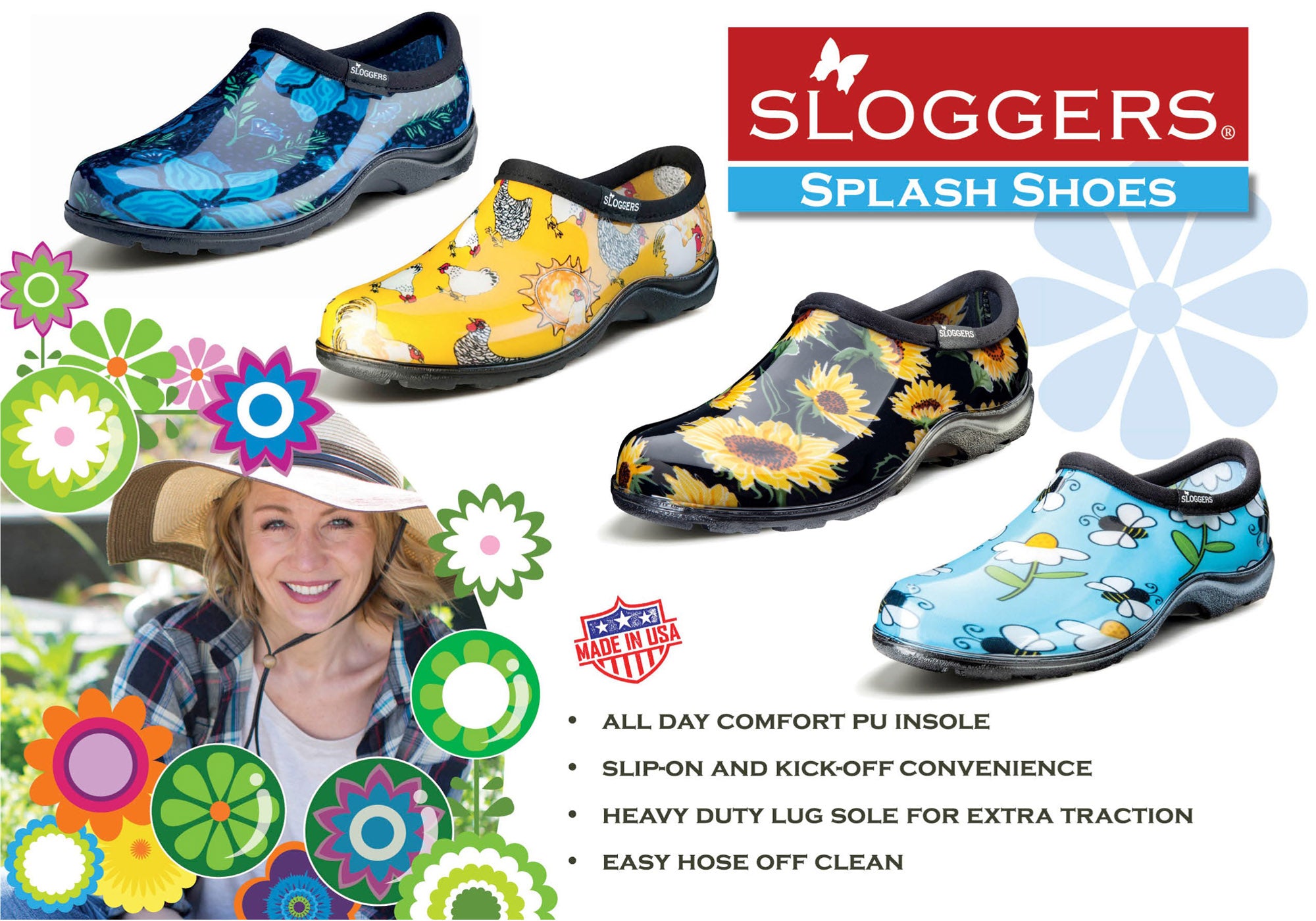 Sloggers Comfortable Womens Splash Shoes Spring Surprise Blue