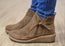 Born Vaughn Womens Comfortable Suede Leather Wedge Ankle Boots