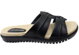 Comfortflex Kappri Womens Leather Slide Sandals With Comfort Footbed