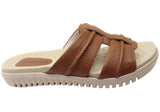 Comfortflex Kappri Womens Leather Slide Sandals With Comfort Footbed