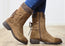 Comfortiva Salem Womens Wide Fit Comfort Leather Suede Mid Calf Boots