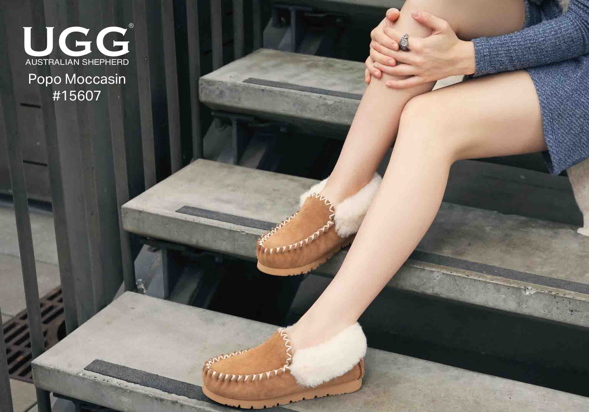 UGG Australian Shepherd Unisex Comfortable POPO Moccasin Slippers