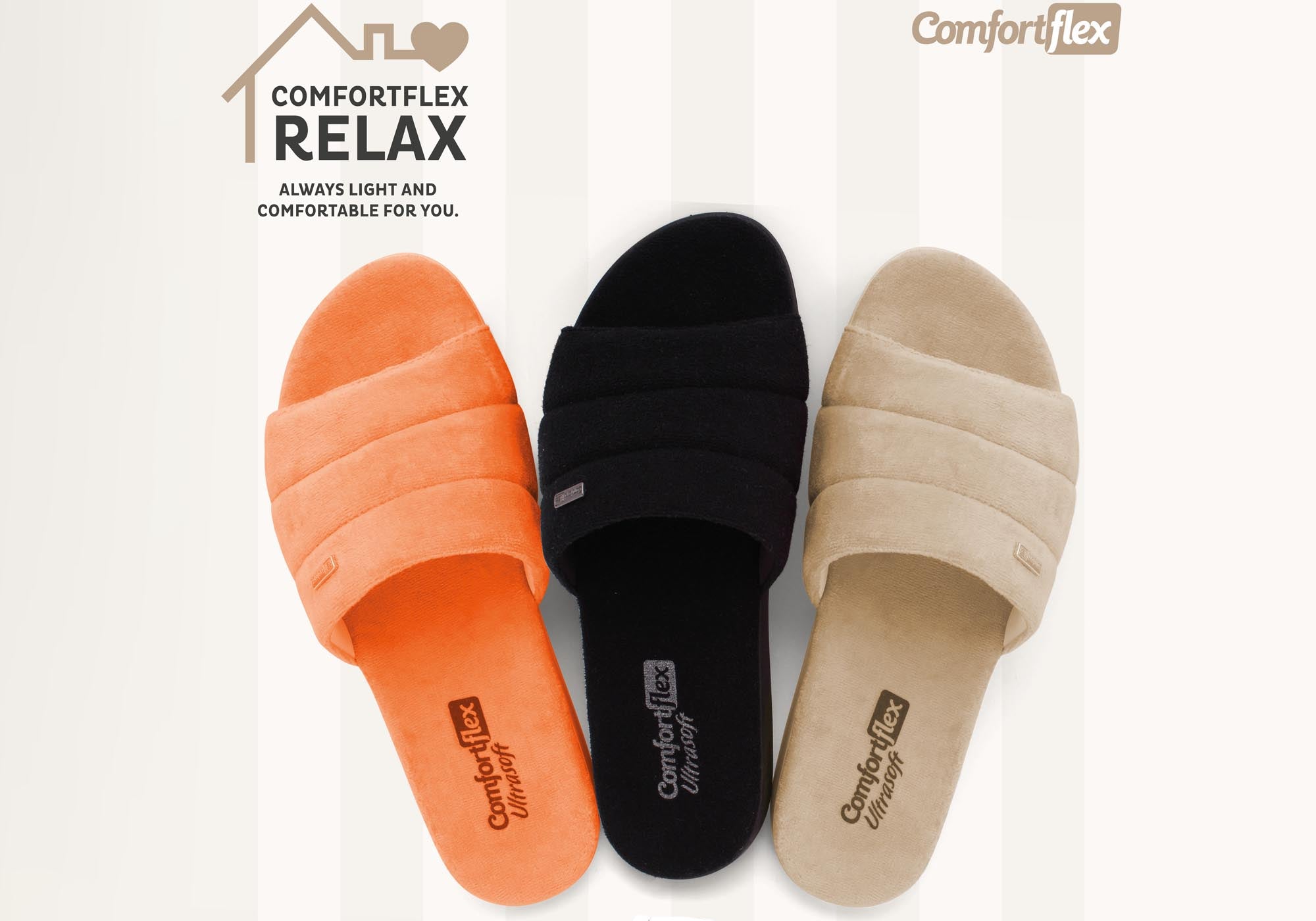 Comfortflex Relax Harmony Womens Open Toe Slippers Made In Brazil