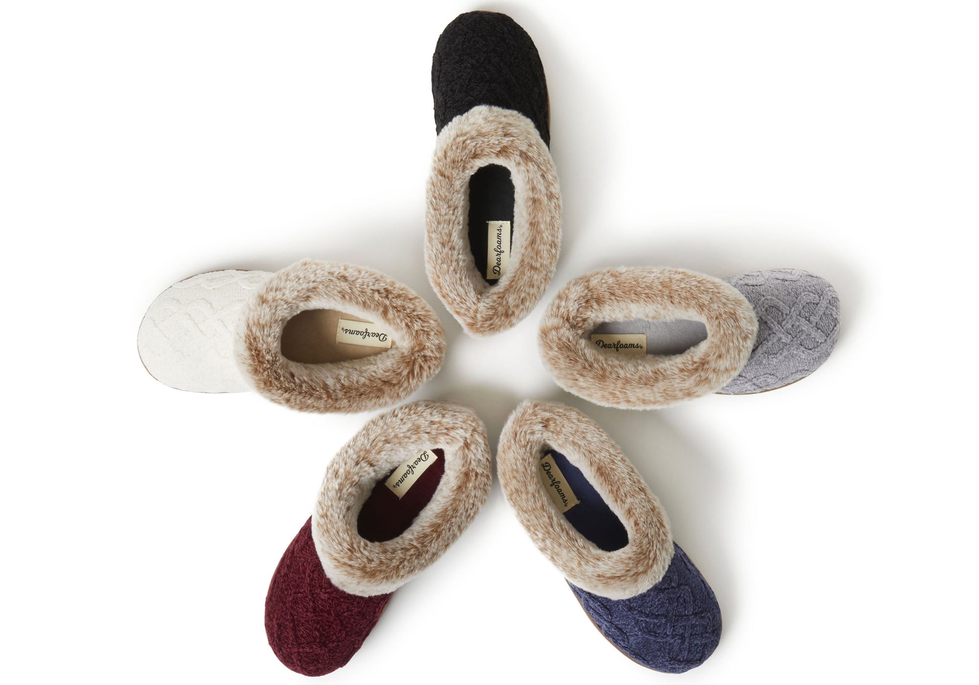 Dearfoams Womens Comfortable Hannah Chenille Knit Clog Slippers