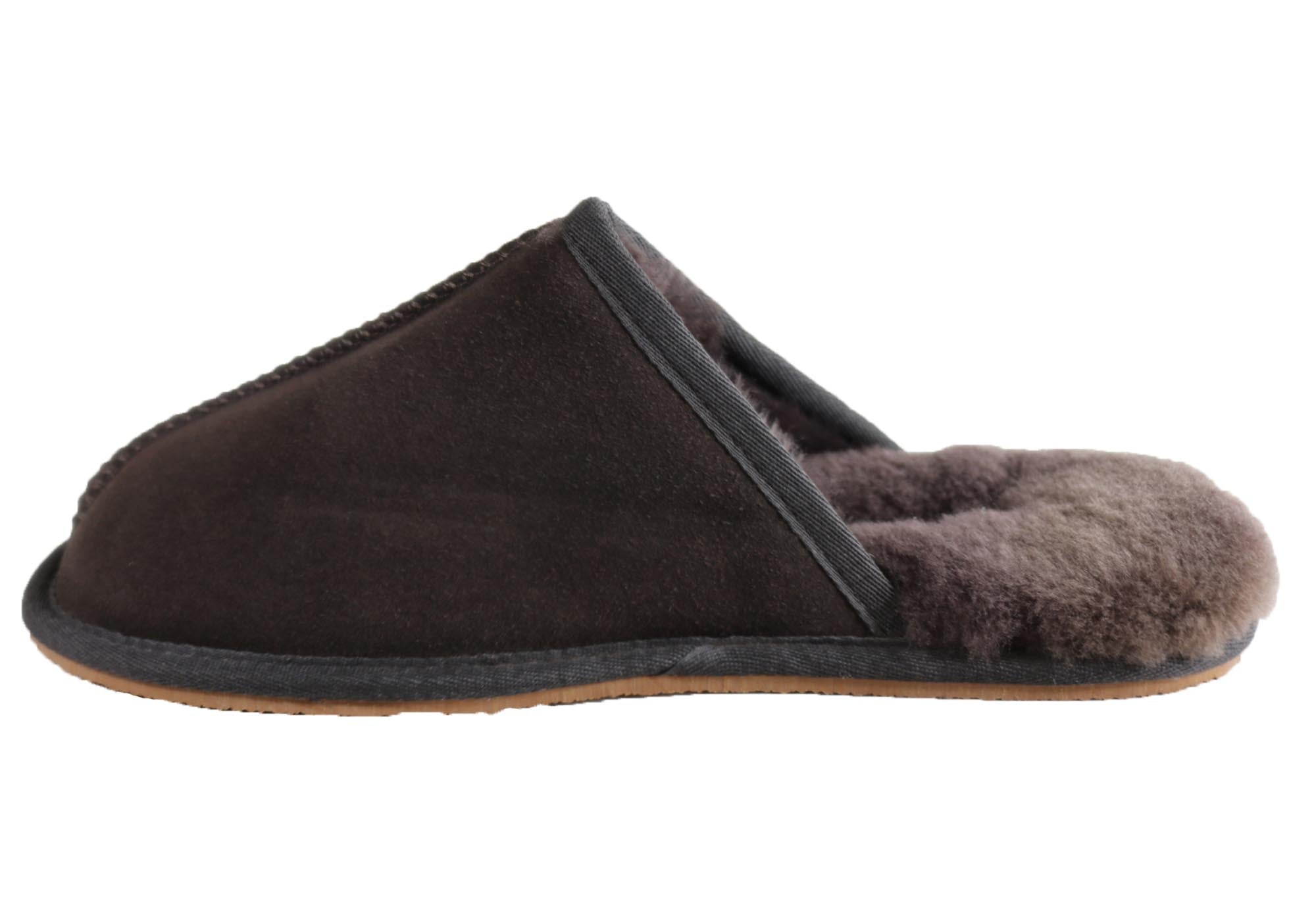 Grosby Buck Ugg Mens Sheepskin Slip On Slippers – Brand House Direct
