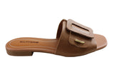 Bottero Wisconsin Womens Comfort Leather Slides Sandals Made In Brazil