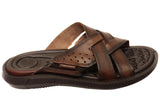 Pegada Freddie Mens Comfortable Leather Slides Sandals Made In Brazil