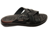 Pegada Freddie Mens Comfortable Leather Slides Sandals Made In Brazil